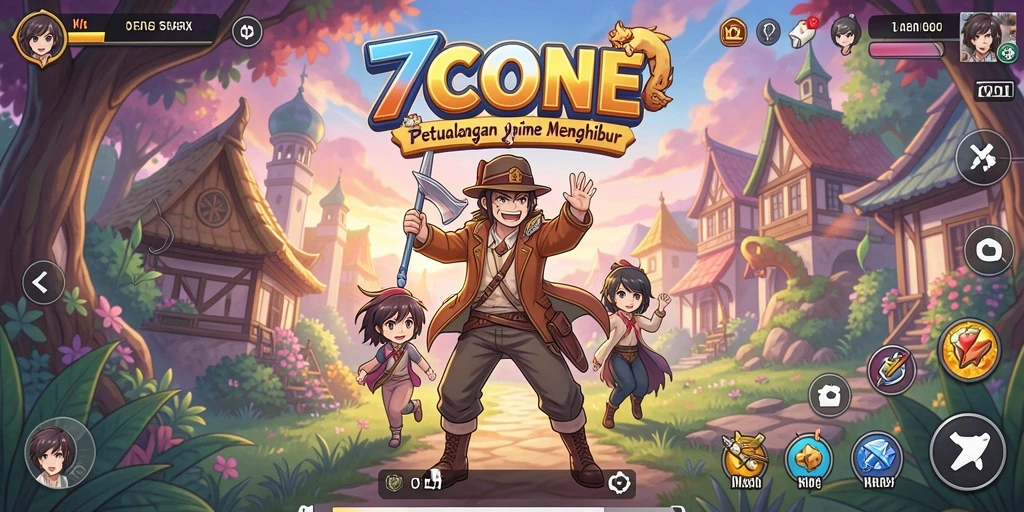 Tangkapan layar utama <strong>7CONE</strong> menampilkan aksi seru dalam permainan Anime.