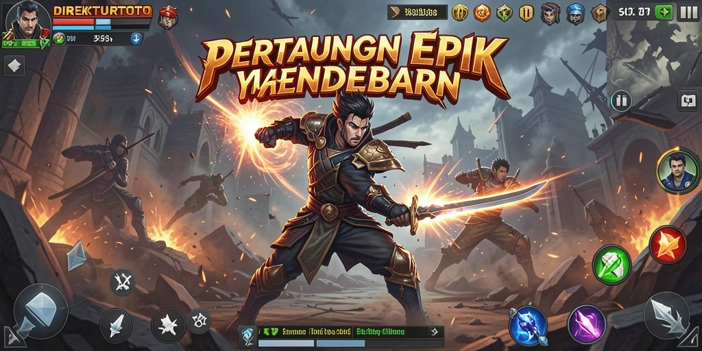 Tangkapan layar menunjukkan aksi pertarungan mendebarkan di DIREKTURTOTO.