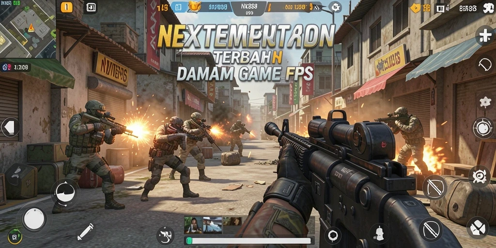 Screenshot gameplay NX888 yang menampilkan aksi tembak-menembak yang intens.