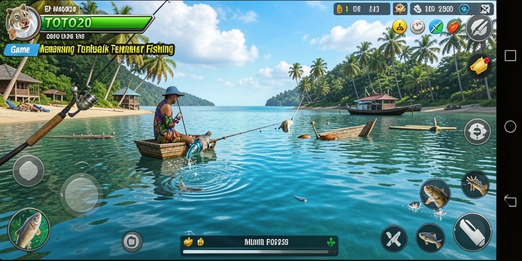 Tampilan gameplay seru di TOTO20 dengan aksi memancing yang realistis.